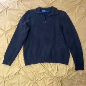 Polo by Ralph Lauren Olive Green Half-Zip Wool Sweater
